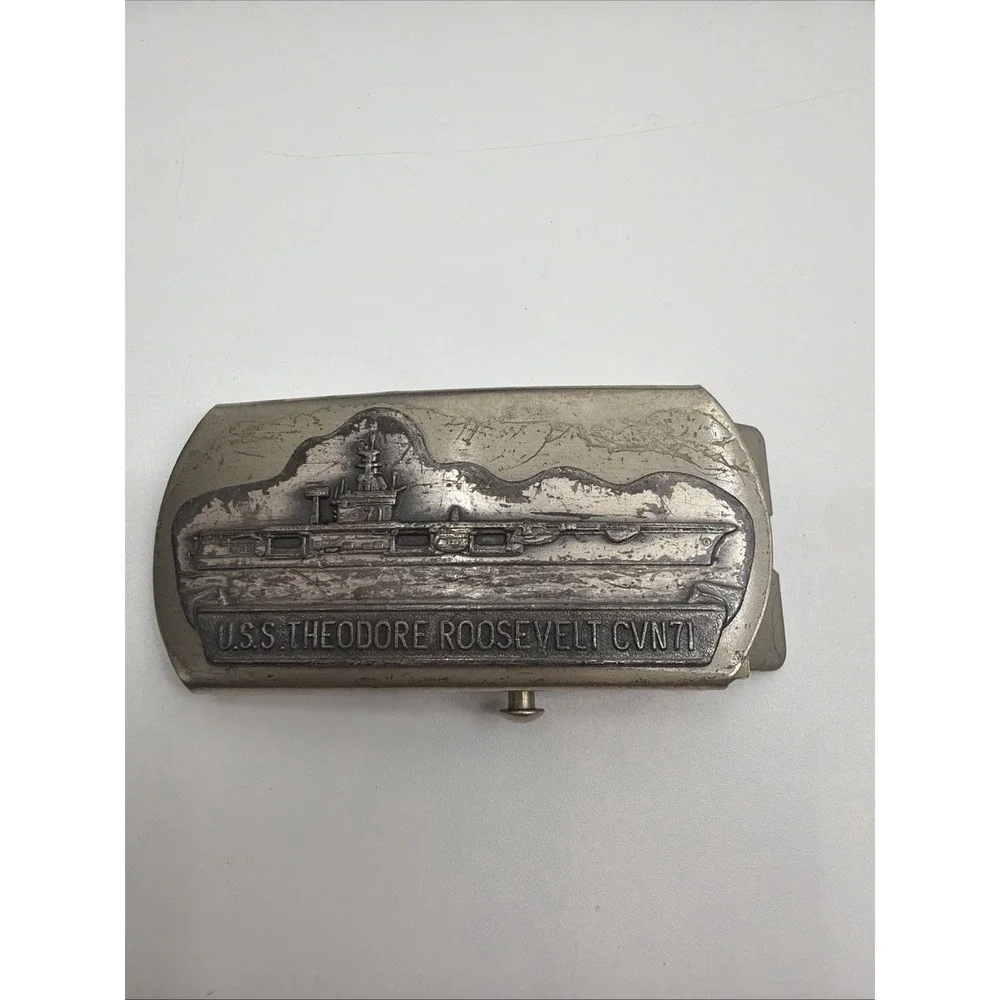 Vintage United States Navy U.S.S. Theodore Roosevelt CVN-71 Belt Buckle